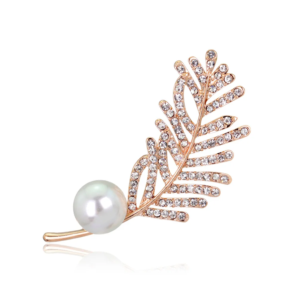 

Korean-style Fashion Pearl Brooch Women's Diamond Set Tree Leaf Brooch Corsage Hot Sales in Man