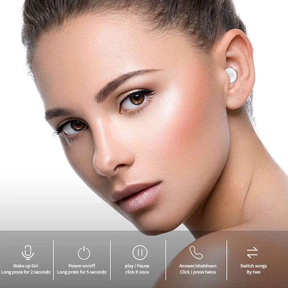 X20 Ultra Mini Wireless Single Earphone Small Wireless 4 Hours Music Play Button Control Earbud With Charge Case