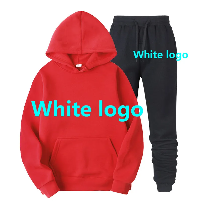 

spring fall Men Women Unisex 2 Piece Set Hoodie Pants Print Sportswear Pullover Sweatshirt Trousers with Pockets Tracksuit Suits