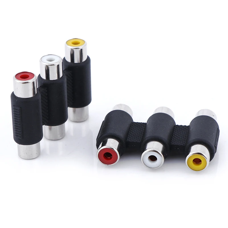 

Jack Connector Coupler Adapter Triple 3RCA AV Audio Video Female Extension Adaptor For Multimedia
