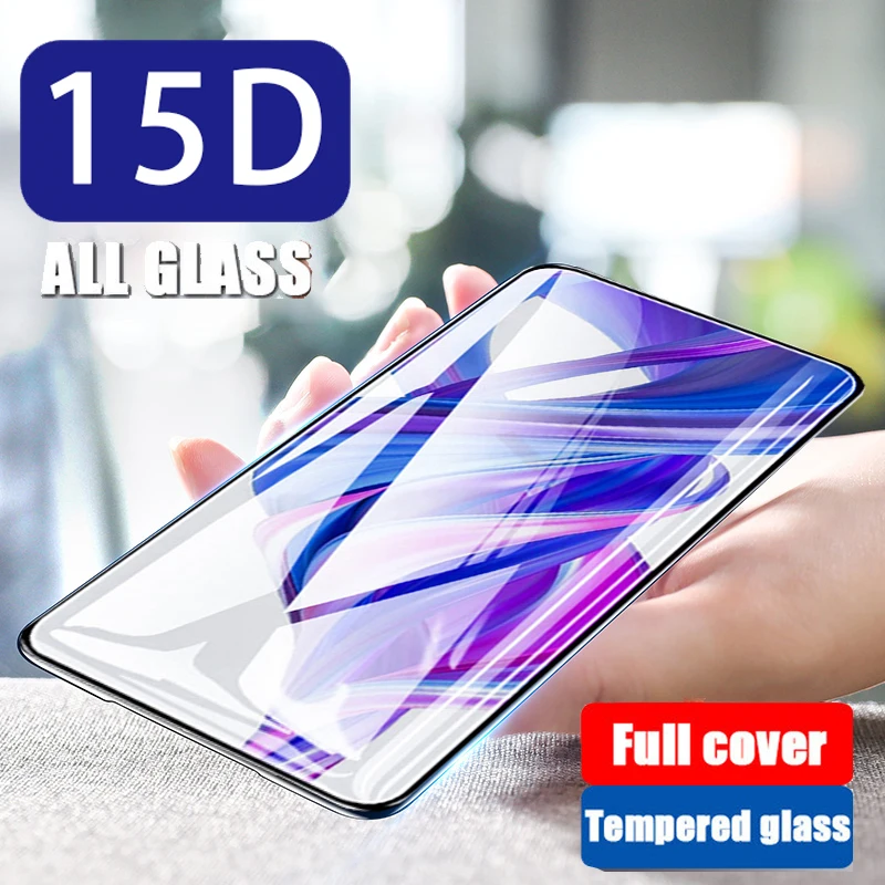 Защитное стекло 15D для Huawei Honor 9X 8X закаленное 9H с полной проклейкой экрана Pro 6X 7X 9 8 7