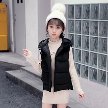 Коллекция года, жилет для девочек осенне-зимняя детская одежда, детский хлопковый жилет для больших мальчиков теплая верхняя одежда для девочек