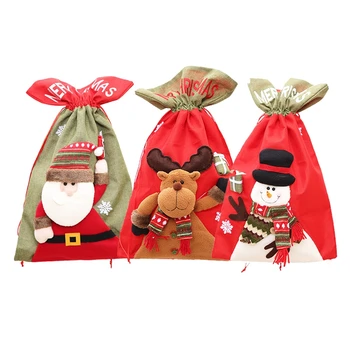 

3Pcs Christmas Santa Candy Bag, Santa Snowman Holiday Reindeer Christmas Candy Packaging Gift Bag, for Christmas Party