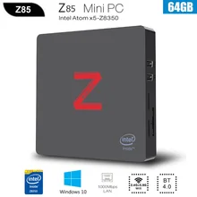 Z85 Мини ПК Windows 10 ядерным процессором Intel Atom X5-Z8350 4 ядра 2G/4 ГБ, 64 ГБ, 1000 м двухъядерный процессор Wi-Fi Smart set top TV BOX медиа плейер Minipc VGA Порты и разъёмы