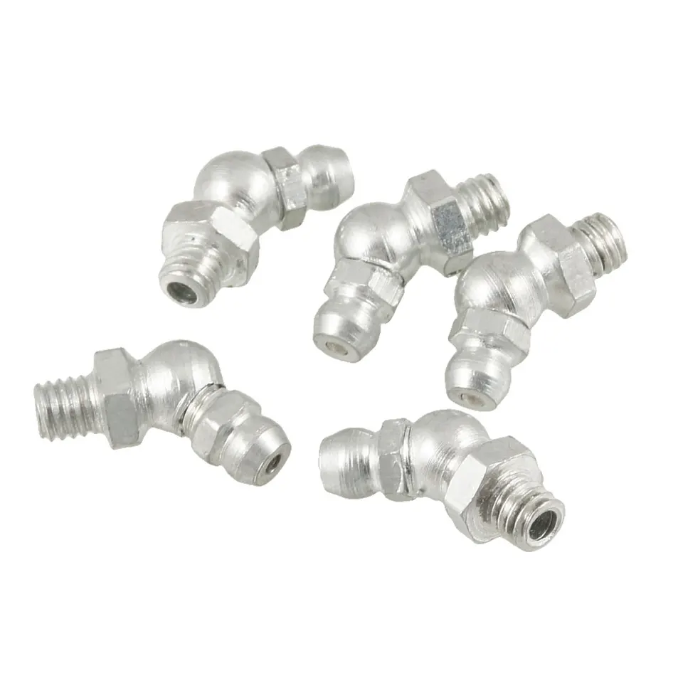 10 Raccords Graisseur Droit M8x1 En Fer Zingué - Avec Capuchon Anti-Poussière - Pour Voiture, Moto