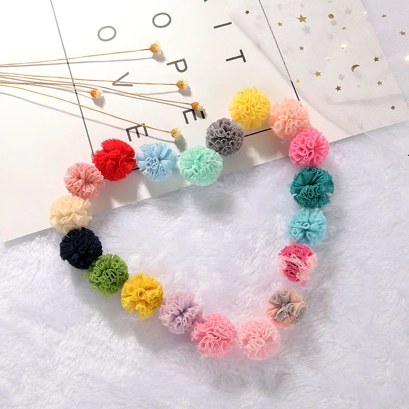 

10pcs 36color velvet ball 25mm multi-color lace lovely mesh ball craft handmade DIY mesh ball home decoration sewing consumables