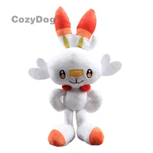 36 см аниме Scorbunny плюшевые игрушки кукла Peluche милый белый кролик мягкие животные Игрушки для маленьких детей подарок на Рождество и день рождения