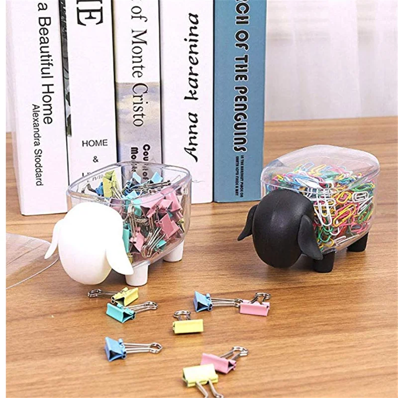 

1Pcs Creative Mini Plastic Cotton Swab Storage Box Cute Sheep Dust-proof Cosmetic Cotton Storage Box Household Desktop Organizer