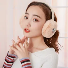 Зимние женские наушники однотонные цветные наушники Мода стандарт маркировки теплое пальто с подкладкой и наушники на меху, без застежки наружные наушники