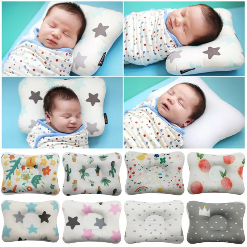 

Newborn Kid Baby Pillow Soft Breathable Head Protection Flat Sleeping Support Cushion Infant Sleep Positioner Anti Roll
