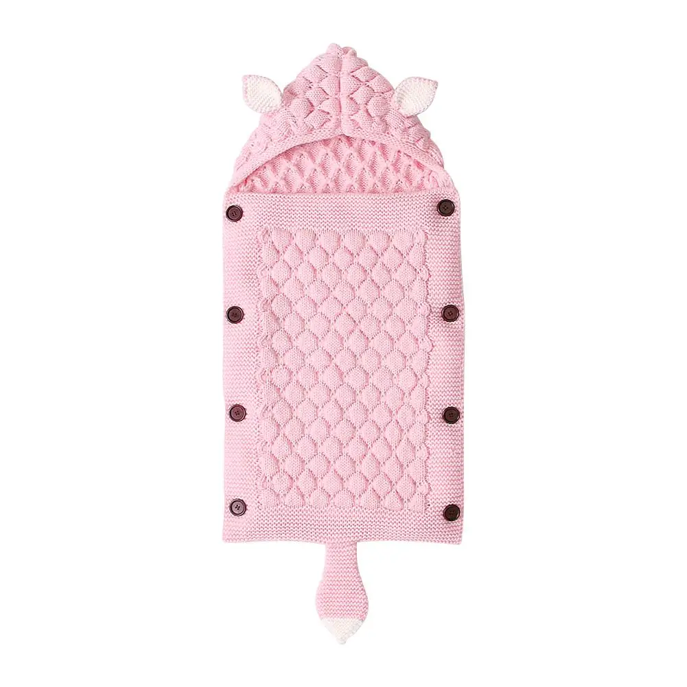Спальный мешок для коляски, вязаный теплый для детской коляски, спальный мешок, зимняя уличная коляска, плотное одеяло, зимний спальный мешок для новорожденных - Цвет: Pink