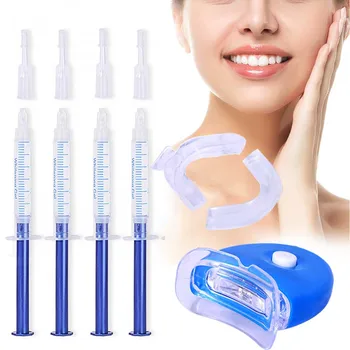 

Teeth Set Kit Gel Cleaning Peroxide Dental Tools Portable Plaque Stains Care Bleaching Cold Light Travel Oral Hygiene