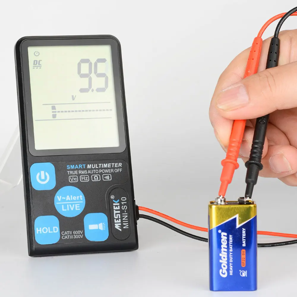 MESTEK ультра-Портативный цифровой мультиметр с большим 3,5 дюймов ЖК-дисплей 3 он-лайн Дисплей вольтметр переменного тока в постоянный Напряжение бесконтактная проверка напряжения переменного сопротивления Ом Гц Тестер