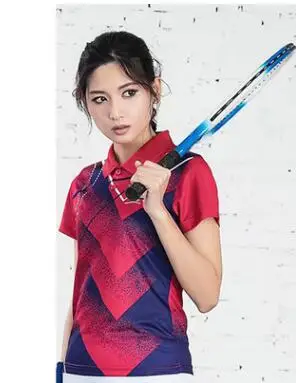 B8816 women 1 shirt Весенне-осенняя новая рубашка для бадминтона с короткими рукавами для мужчин/женщин, спортивные длинные штаны, одежда для настольного тенниса, рубашки для тенниса - Цвет: B8816 women 1 shirt