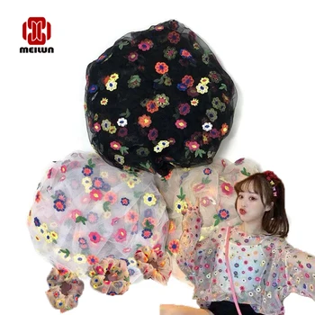 

Net yarn latest big flower bit sequin embroidery beautiful skirt design fabric African fabric lace French fabric banquet suit