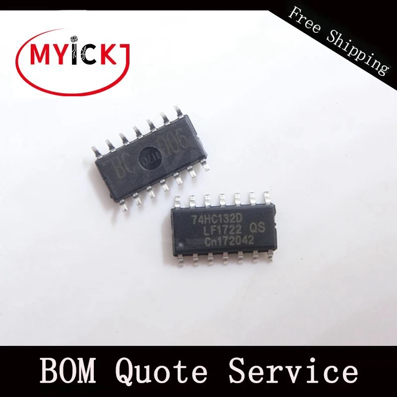 10 шт. 74HC132D инвертирующий логический элемент схема и-не Шмитт 4CH 14soic IC чип