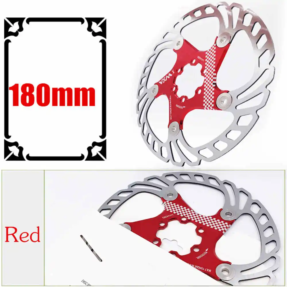 180mm Red VXM колодки тормозного диска 140/160/180/203 мм велосипедный тормоз роторы MTB охлаждающий поплавок велосипед с дисковым тормозом аксессуаров поплавок колодки тормозного диска - Цвет: 180mm Red