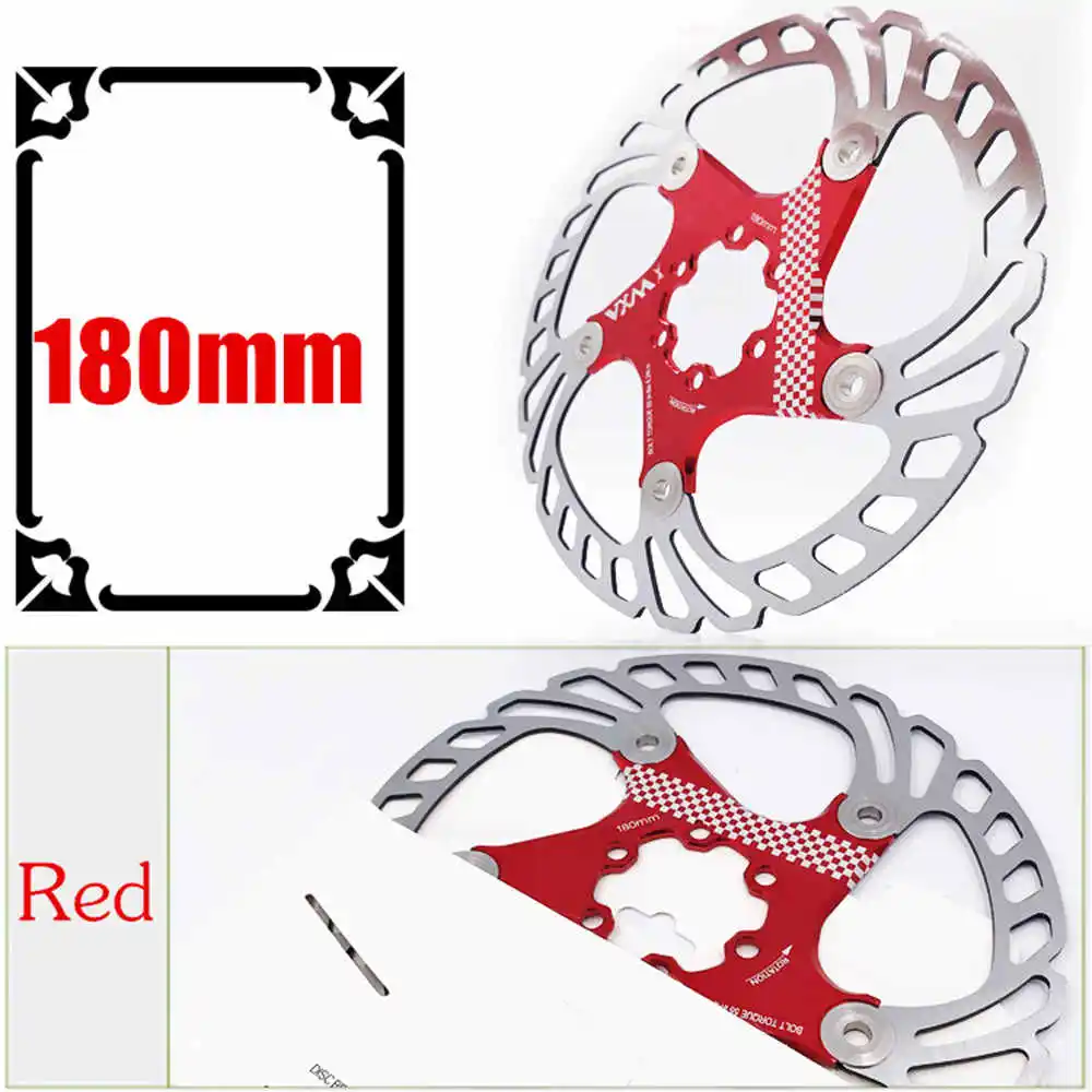 VXM колодки тормозного диска 140/160/180/203 мм велосипедный тормоз роторы MTB охлаждающий поплавок велосипед с дисковым тормозом аксессуаров поплавок колодки тормозного диска - Цвет: 180mm Red
