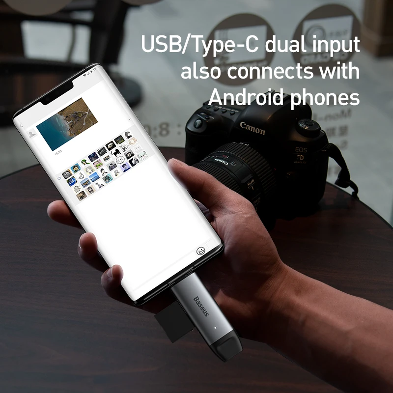 Baseus USB 3 0 кардридер SD Micro TF флэш карта адаптер для ноутбука OTG Type C на мульти