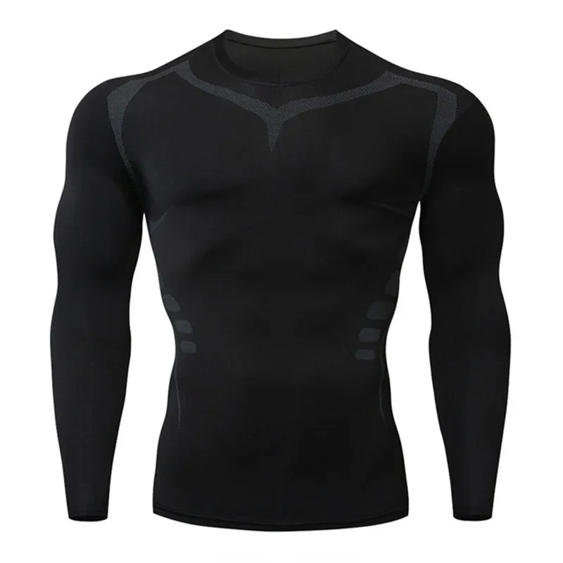 

Men's compression shirt quick-drying jogger gym sport running tights fitness stretch marathon clothing top