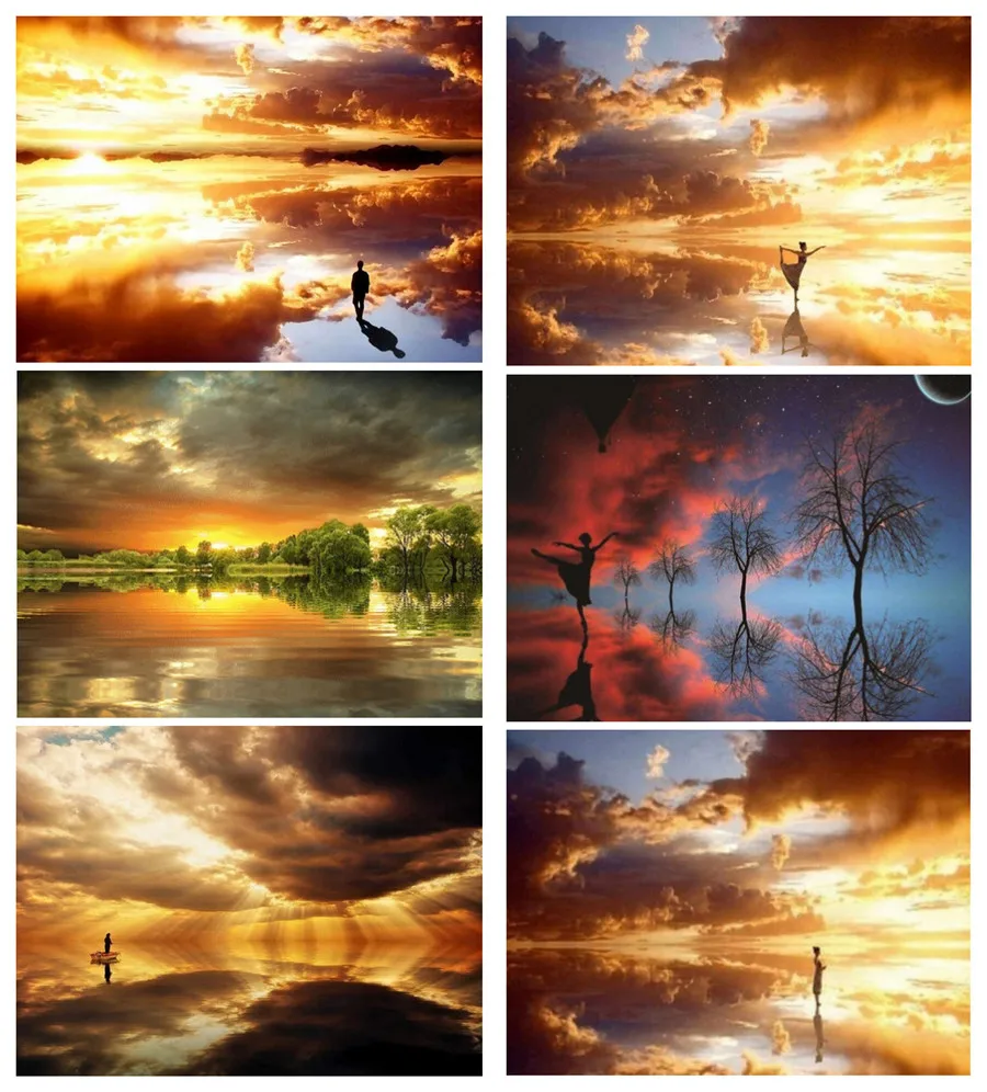 

5D DIY Diamond Painting Landscape Sunset Diamond embroidery Cross Stitch Full drilling Round drill Valentine's Day gifts