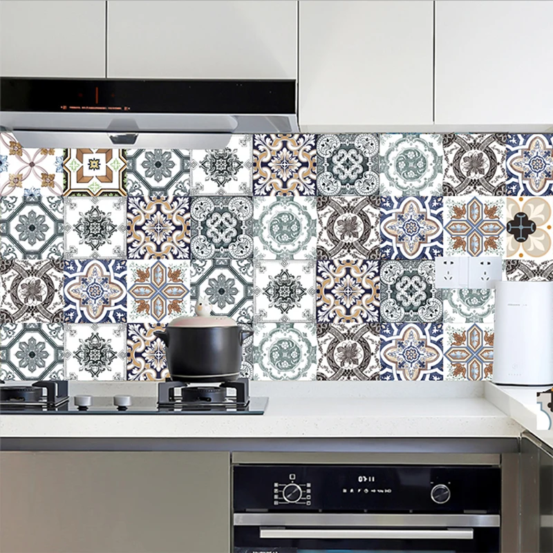 30Pcs PVC Waterproof Self-Adhesive Wall Stickers Moroccan Style Furniture Kitchen Bathroom Floor Decorative Tile Stickers 30Pcs PVC Waterproof Self-Adhesive Wall Stickers Moroccan Style Furniture Kitchen Bathroom Floor Decorative Tile Stickers
