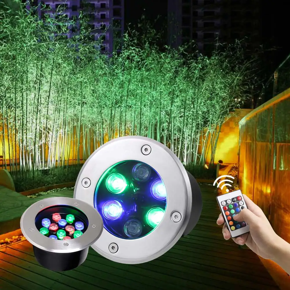 

RGB Underground Light 12V 85-265V 3W 6W 9W 12W 15W 18W 24W 36W LED Outdoor Spotlights Garden Post lamp exterior Inground Lamps