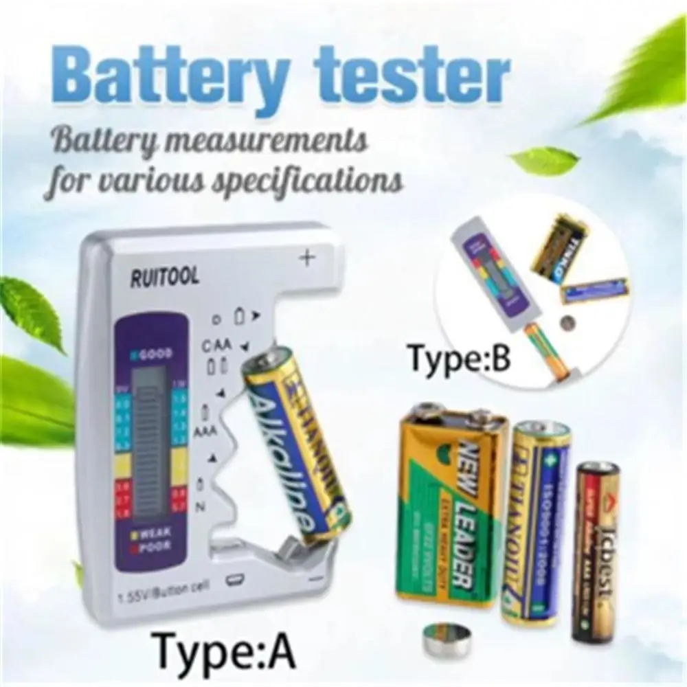 55g Digital Battery Capacitance Diagnostic Tool Battery Tester LCD Display Universal Digital LCD Battery Tester Checker@12 - Цвет: Battery Tester