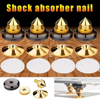 

4 Sets Golden Speaker Spikes Subwoofer CD Audio Amplifier Turntable Isolation Stand Feet Loudspeaker Box Nails Cone