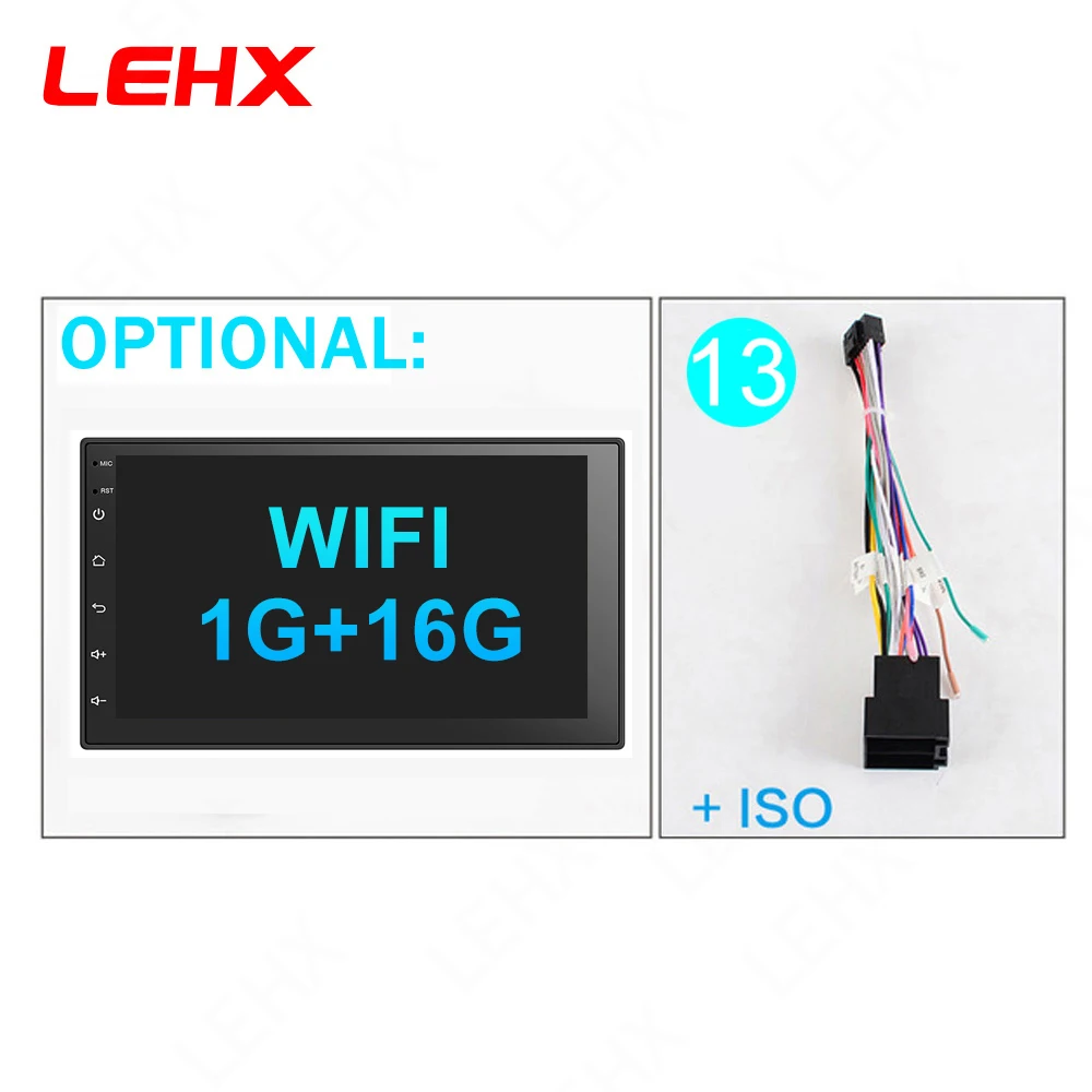 LEHX автомобильный Android 8,1 DVD мультимедийный плеер ram 2G+ rom 32G gps навигатор Автомобильный 2 DIN радио DAB для Nissan Toyota vw - Цвет: LE716-ISO