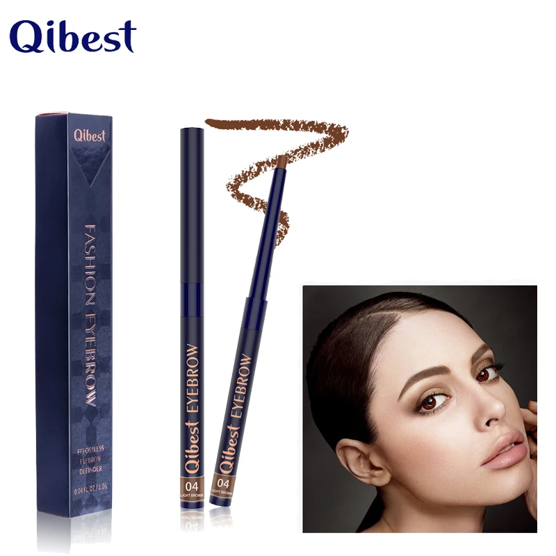 QIBEST эллиптический карандаш для бровей, крем для бровей, 5 цветов, стойкий водостойкий бренд, макияж глаз