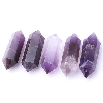 

Natural Amethyst Point Crystal Healing Energy stone Natural Quartz Home Decor Reiki Polished Crafts 50-80mm Stone Carved 1PC 4.8