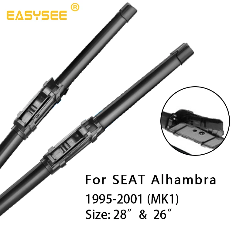 Car Windscreen Wiper Blades for SEAT Alhambra Fit Side Pin Arms / Heavy Duty Hook /Push button Model Year from 1995 to 2018 | Автомобили и