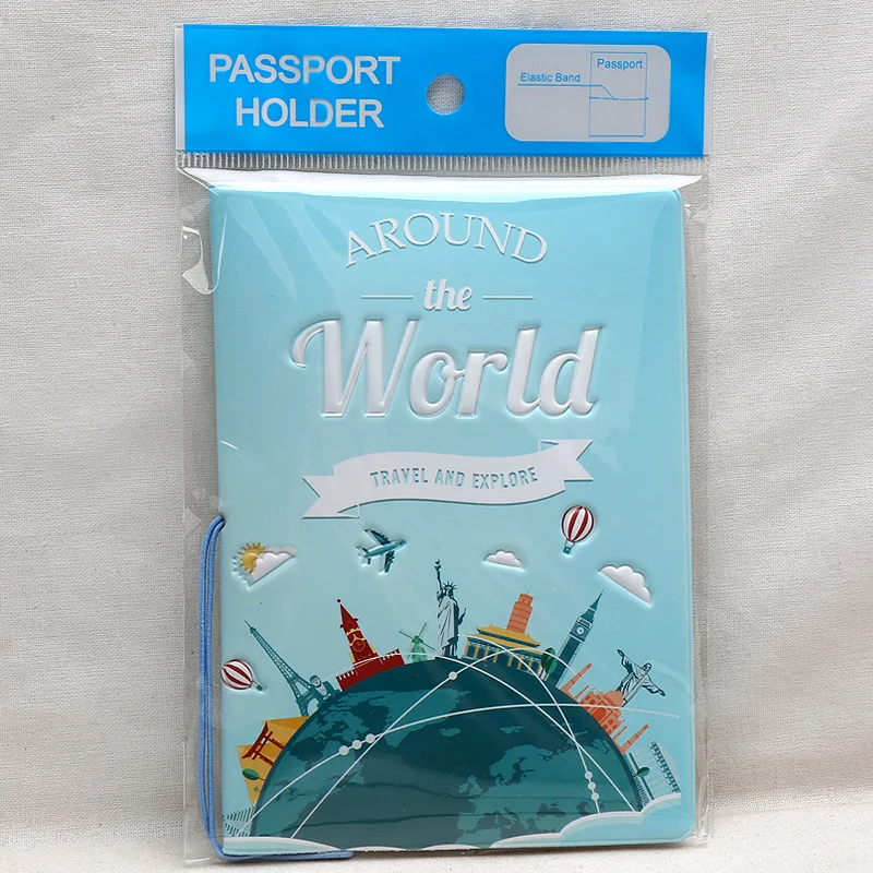 Шаблон путешествия вокруг света Обложка для паспорта, Id держатель для карт кредитный держатель для карт
