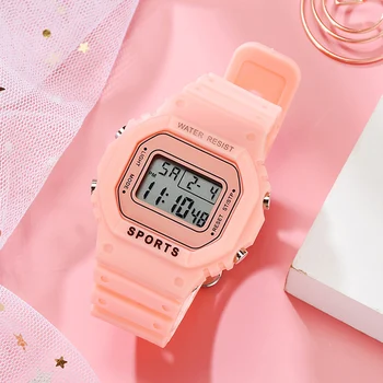 

Students Sports Watch Digital LED Multifunction Men Women Kids Watch Silicone Watch LL@17