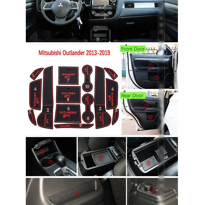 Противоскользящие резиновые чашки подушки для Mitsubishi Outlander MK3 2013~ автомобильные коврики аксессуары для интерьера