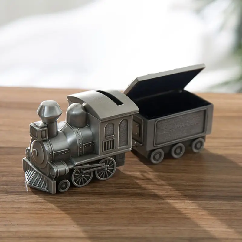 Креативная Копилка металлический угольный поезд Копилка хранит ваши монеты украшения рабочего стола
