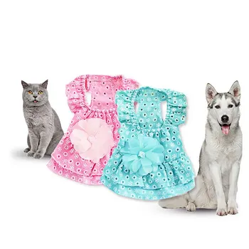 

Summer Dress for Dog Pets Clothes For Dogs Princess Dress Dog Wedding Clothes Small Medium Dogs Dresses Cotton Sling Pet Skirt