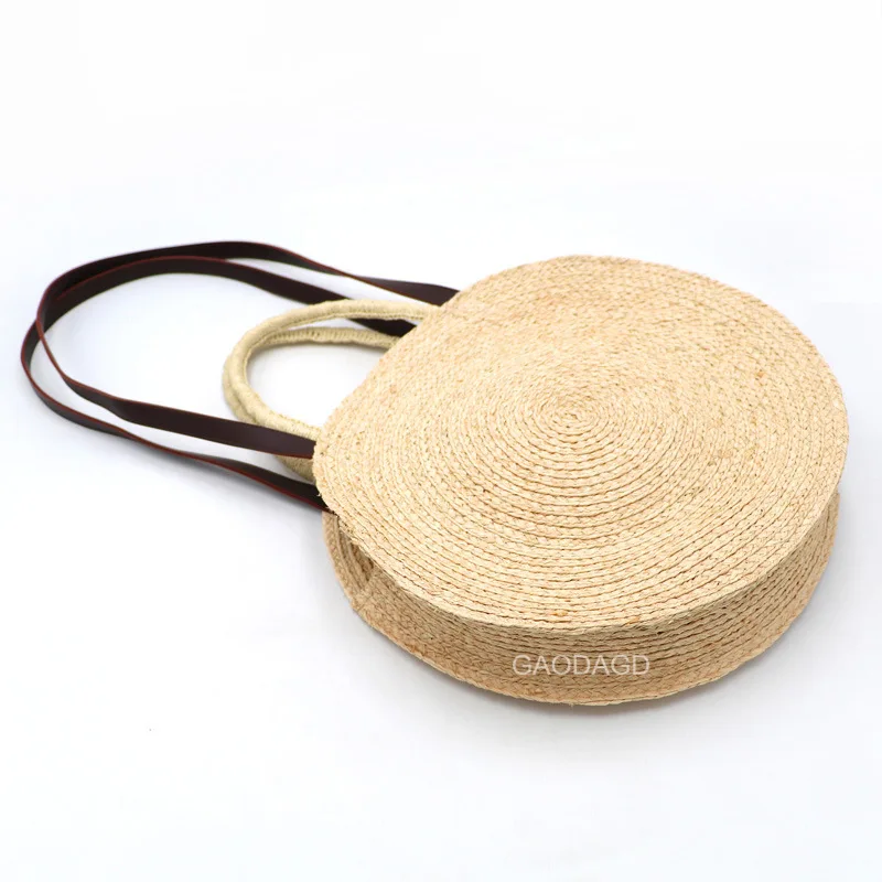 

Spring And Summer Raffia Bag round Bag Over-the-shoulder Bag Hand Straw Bag Large Bag