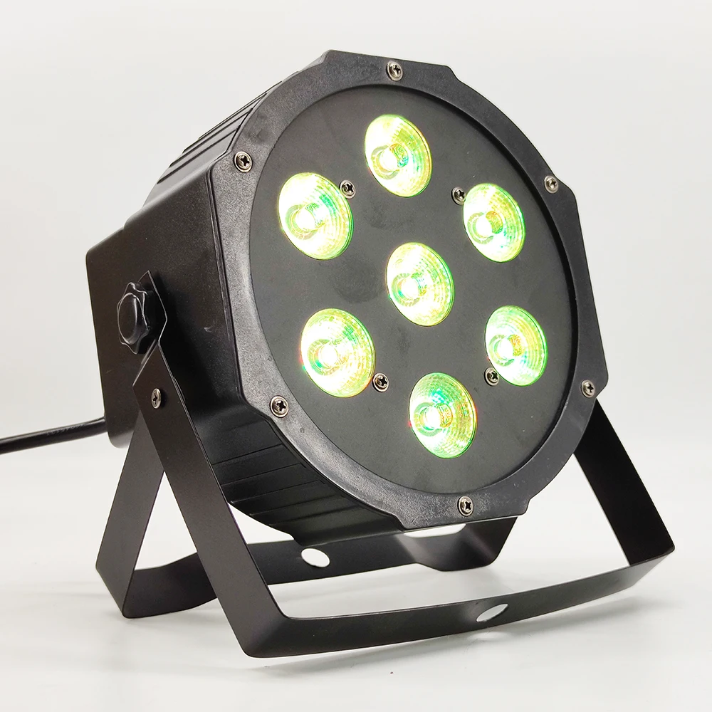 7x12 Вт Led Par Светильник rgbw 4в1 led плоский par dmx512 Профессиональный dj красящий