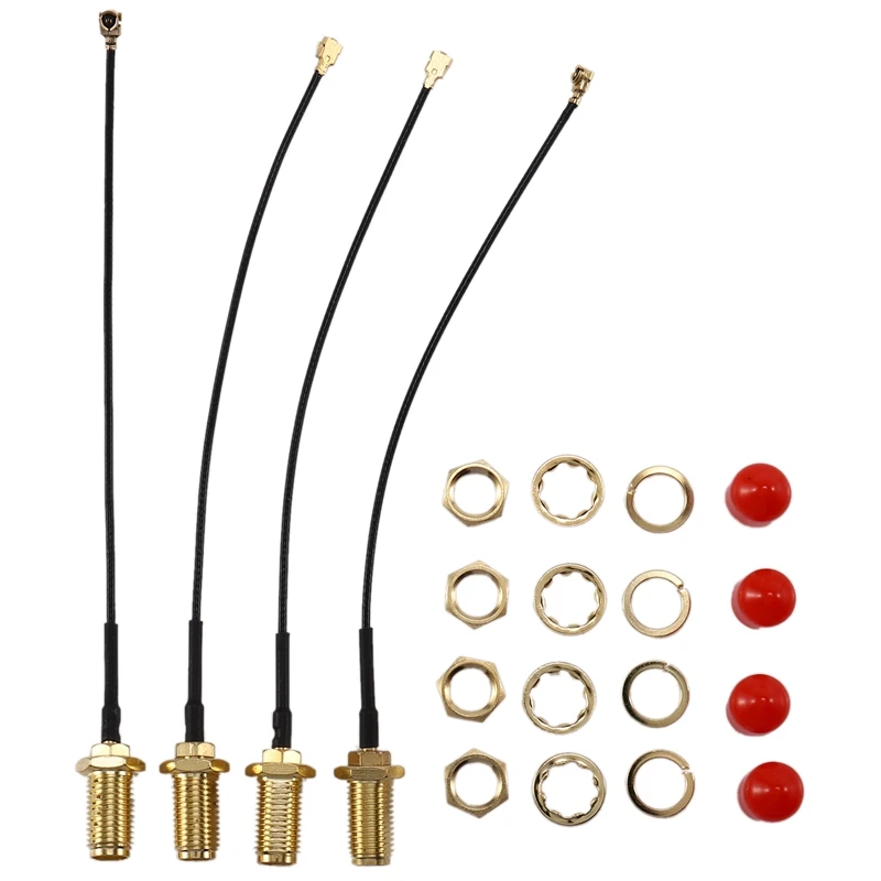 4 шт. 25 см U. FL(IPEX/IPX) Мини PCI для RP-SMA женский RF коаксиальный кабель 1,13 мм косички