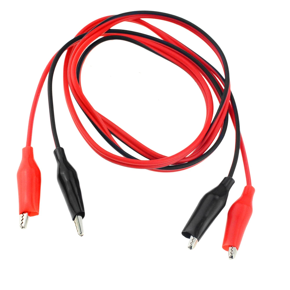 1m Crocodile Alligator to Crocodile Alligator Clip Test Leads Cable Red /& Black