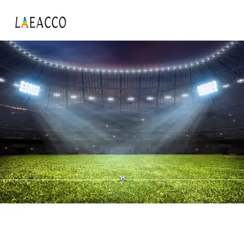

Laeacco Shiny Spotlight Football Soccer Stadium Birthday Superstar Party Baby Scenic Photography Background Photo Backdrop Photo
