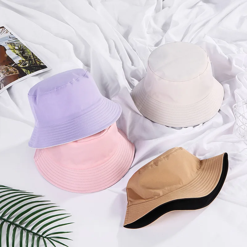 Sun Hats Sun Hat Fisherman Hat Bucket Hats Sunscreen Hats Double-sided Wearing Cap Solid Color Bucket Hat Men Women Reversible Fisherman Summer Panama Cap Sun Fishing