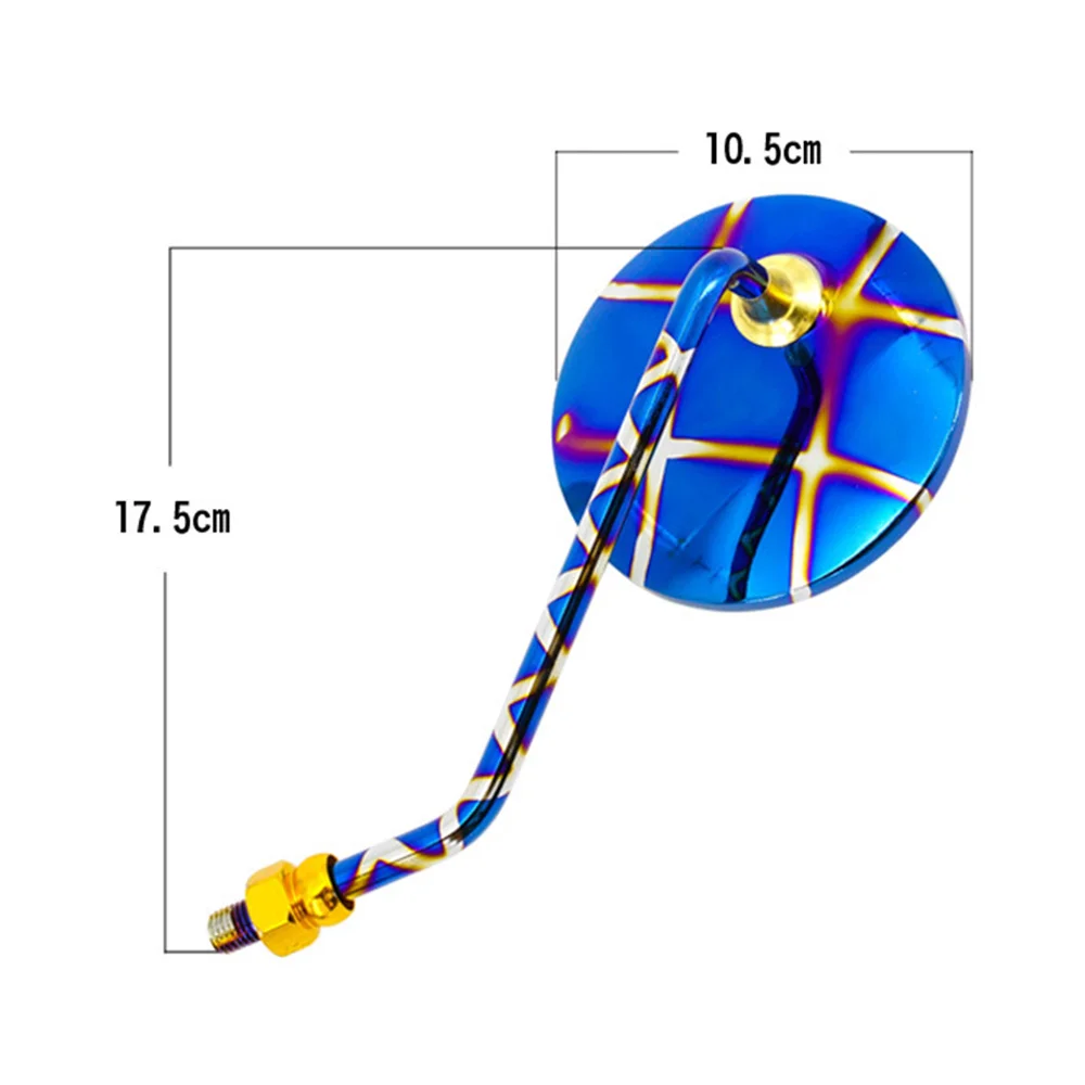10 мм сгоревшее титановое покрытие цветной мотоцикл творческое Зеркало Круглый руль мотоцикл модифицированное зеркало антибликовое