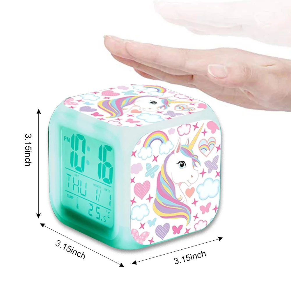 Stitch Réveil numérique avec température - Grande veilleuse LED - Réveil  intelligent avec câble de charge - Pour filles