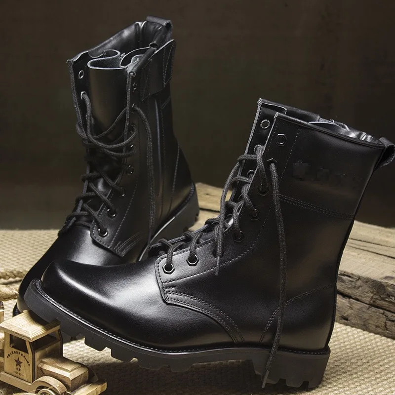 Idopy/мужские ботинки из искусственной кожи мужские ботинки на плоской подошве модные водонепроницаемые ботинки в стиле милитари