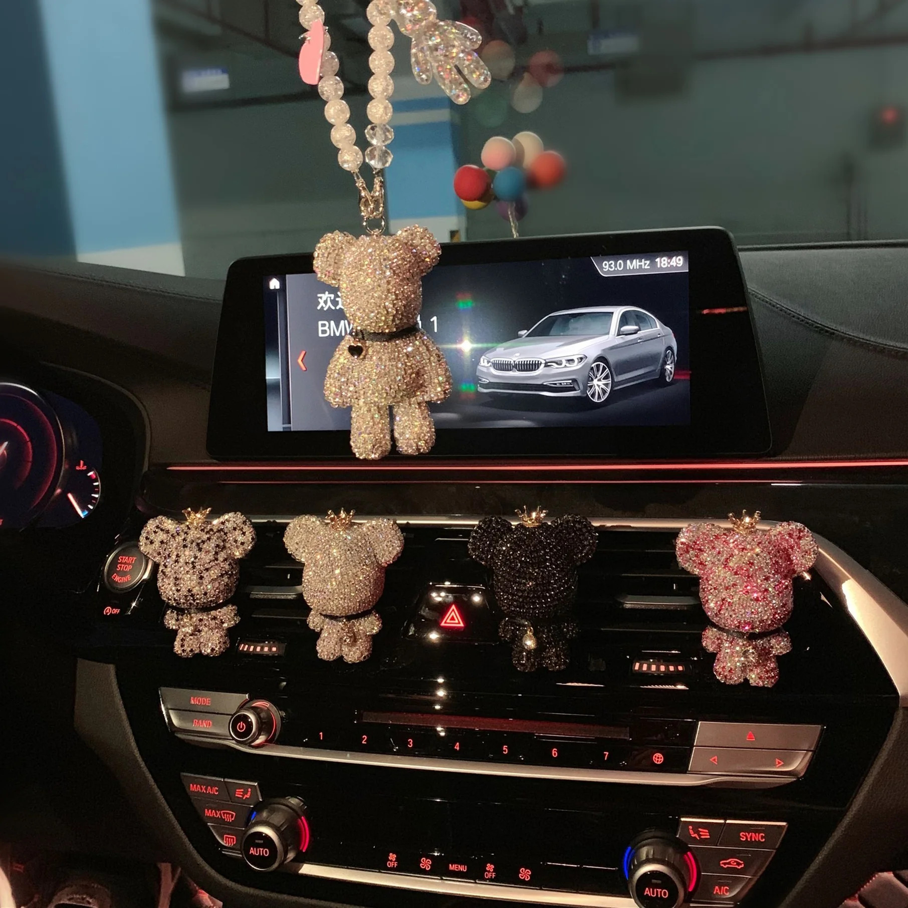 Автомобильный Ароматерапевтический зажим для автомобильного выхода внутри автомобиля милый медведь креативный автомобильный Кондиционер инкрустированные ювелирные изделия с бриллиантами