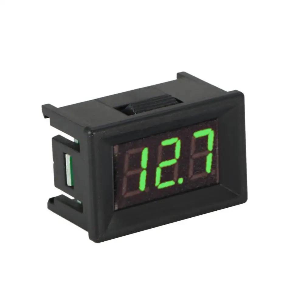 Display color green 5 шт. 2,5-30 в 0.36in 2 провода светодиодный цифровая панель дисплея вольтметр измеритель напряжения Вольт тестер авто Батарея Автомобиль Мотоцикл - Цвет: Display color green