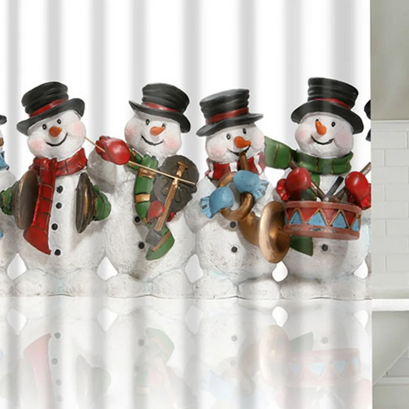 Рождественская занавеска для душа с принтом снеговика, водонепроницаемые шторка, Рождественское украшение для дома, высокое качество, год - Цвет: 180cmx180cm